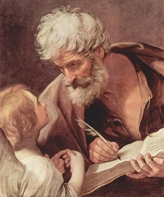 Portrait of Saint Matthew The Apostle Being Instructed By An Angel By Guido Reni C1635