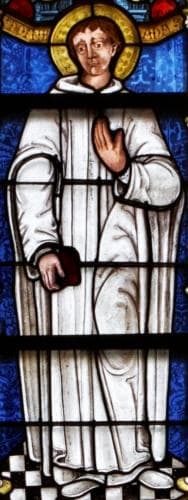 Detail of A Stained Glass Window of Saint Maurice of Carnoet Late 15Th Century Date Unknown 2Nd Bay of The Nave In The SaintCorentin Cathedral Quimper France Photographed On 25 July 2013 By Thesupermat