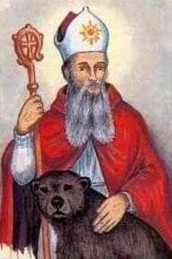 Detail of An Italian Holy Card of Saint Maximinus of Trier By Bertoni