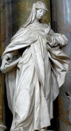 Detail of A Statue of Saint Mechtilde of Hackeborn By Johann Georg Üblhör Date Unknown Altar of Saint John of Nepomuk Monastery Church Engelhartszell Upper Austria Austria Photographed On 27 September 2015 By Wolfgang Sauber