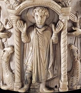 Detail of An Ivory Pyxis Carved With An Image of Saint Menas 6Th Century Alexandria Egypt