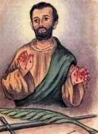 Detail of A Saint Menignus of Parium Holy Card By Bertoni Date Unknown