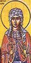 Detail From An Antique Icon of Saint Natalie of Nicomedia