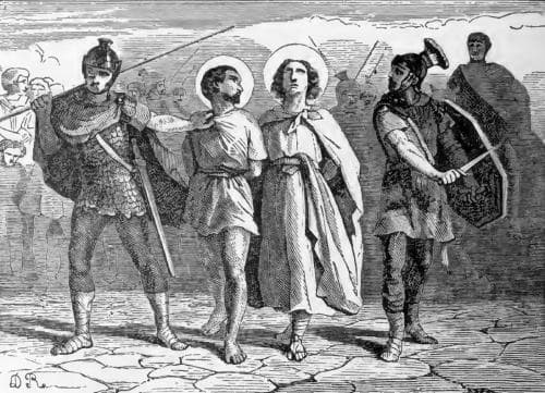 Pictorial Lives of The Saints Illustration For Saints Nazarius And Celsus Martyr