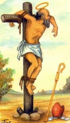 Detail of An Antique Italian Holy Card of Saint Nestore Di Magydos By Bertoni Date Unknown