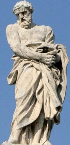 Statue of Saint Nilammon of Geris By Lazzaro Morelli C1668 Top of Saint PeterS Cathedral Rome Italy