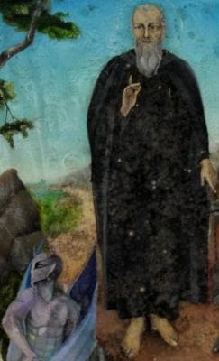 Detail of A Portrait of Saint Nilus The Younger Sanctuary of San Nicodemo Mammola Italy Artist Unknown Photographed On 17 May 2007 By Gjo