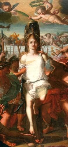 Detail of A Painting of The Martyrdom of Saint Olympiades Date And Artist Unknown