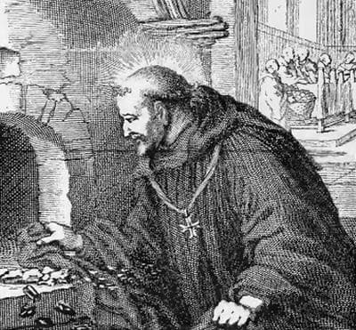 Illustration of Saint Paul Bishop of Verdun From The Book Saints of The Order of Saint Benedict Designed By Father Amandus Liebhaber