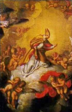 Detail of An Italiano Holy Card of Saint Paulinus of Antioch Date And Artist Unknown