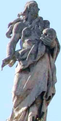 Detail of The Statue of Saint Pelagia The Penitent On The Colonnade of Saint PeterS Basilica Rome Italy C1703 By Pierre Etienne Monnot
