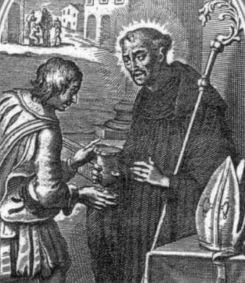 Detail of An Antique Italian Holy Card of Saint Peter Vincioli Date And Artist Unknown