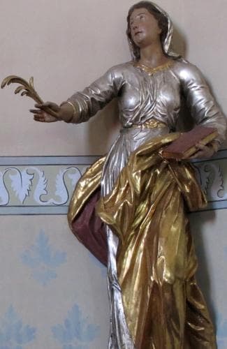 Detail of A Statue of Saint Petronilla 18Th Century Artist Unknown Church of SaintUlrich Wittersheim France Photographed On 17 August 2012 By Ralph Hammann