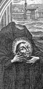 Detail of An Italian Holy Card of Saint Placid of Disentis Date And Aritst Unknown