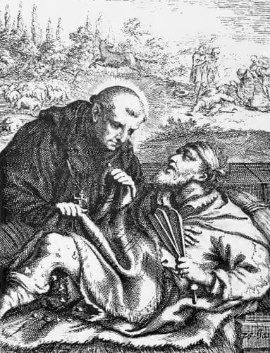 Illustration of Saint Poppo Abbot From The Book Saints of The Order of Saint Benedict Designed By Father Amandus Liebhaber