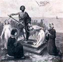 Detail of An Antique Holy Card of Saint Protus of Aquileia Date And Artist Unknown