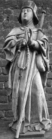 Oak Statue of Saint Reinildis of Saintes C1525 By The Master of Elsloo