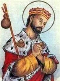 Detail of An Italian Holy Card of Saint Richard The King By Bertoni Date Unknown