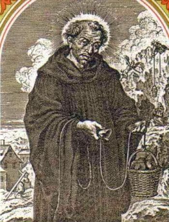 Detail of An Italiano Holy Card of Saint Romanus of Subiaco Date And Artist Unknown