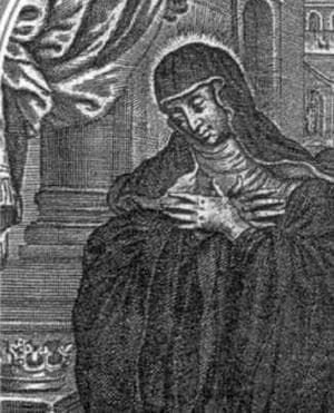 Detail of An Italian Holy Card of Saint Salome of Niederaltaich Date And Artist Unknown