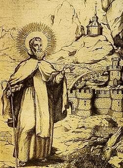 Illustration of Saint Saturius of Soria By Palacios Derriba 1708