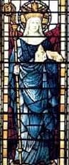 Detail of A Stained Glass Window of Saint Saxburgh of Ely Date And Artist Unknown