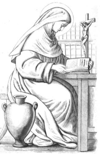 Drawing of Saint Senorina of Basto From Charles CahierS Caractéristiques Des Saints Dans LArt Populaire 1867