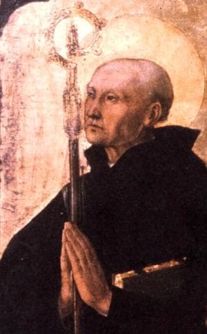 Painting of Saint Severin of Noricum Detail From The Altar In The Church of San Severin In Naples Italy C1470 By The Master of San Severino