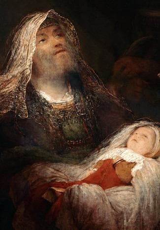 Detail of The Painting SimeonS Song of Praise By Aert De Gelder C1705 Oil On Canvas Royal Picture Gallery Mauritshuis The Hague Netherlands