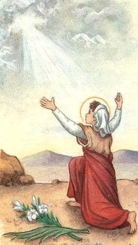 Detail of An Antique Holy Card of Saint Sophia of Fermo By Bertoni Date Unknown