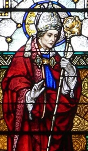 Detail of A Stained Glass Window of Saint Stanislaus of Cracow Date And Artist Unknown South Wall of Immaculate Conception Church Omaha Nebraska Photographed On 16 March 2012 By Ammodramus