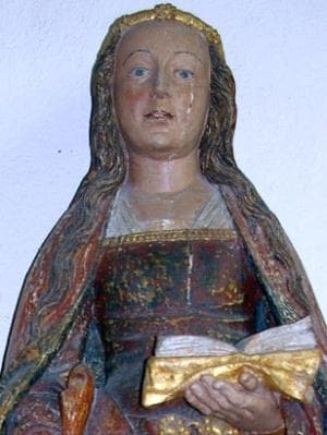 Detail of A Statue of Saint Susanna of Rome Church of SaintSuzanne Mayenne France Sculptor Unknown Date Unknown
