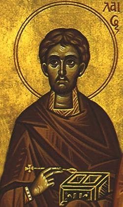 Detail of An Icon of Saint Talaleo of Egea Date And Artist Unknown