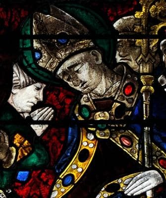 Detail of A Stained Glass Window of Saint Taurinus Evreux France Artist Unknown C1450