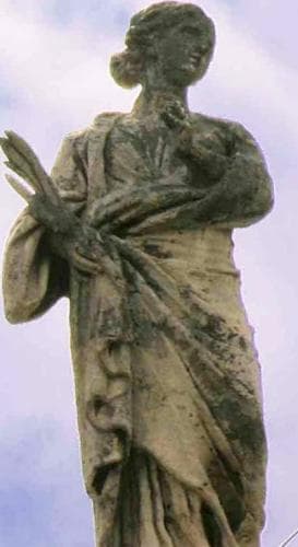 Detail of A Statue of Saint Theodora of Rome Colonnade of Saint PeterS Basilica Rome Italy By Jacomo Antonio Fancelli C1666