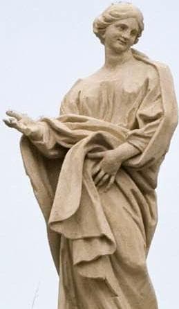 Detail of A Statue of Saint Theodora On The Top of Saint PeterS Basilica By Andrea Baratta C1666