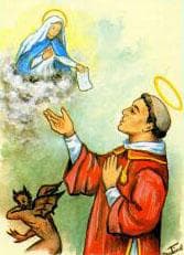 Detail of An Italian Holy Card of Saint Theophilus The Penitent By Bertoni Date Unknown