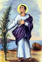 Detail of An Italian Holy Card of Saint Torpes of Pisa By Bertoni Date Unknown