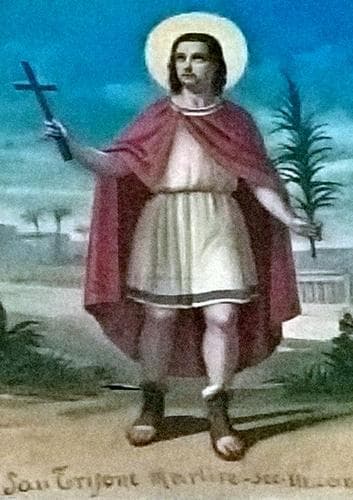Detail of A Painting of Saint Tryphon of Campsada In The Church of Santa Sofia Martire