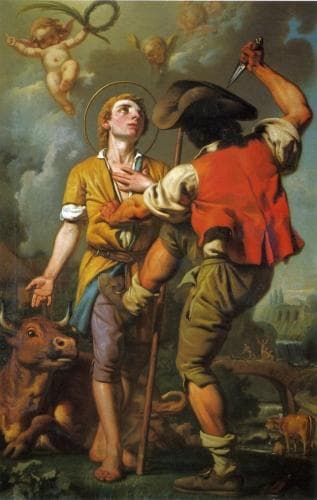 Detail of A Painting of The Martyrdom of Saint Uguzo By Abbot Peroni Date Unknown National Gallery In Parma Italy