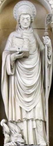 Detail of A Statue of Saint Ursmar of Lobbes Date And Artist Unknown Interior of The Collégiale SaintUrsmer Lobbes Belgium Photographed On 23 February 2018 By Chatsam