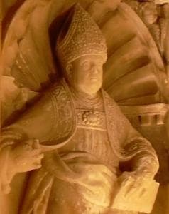 Detail of A Bas Relief of Saint Valerius of Saragossa Veruela Sepulcro Del Abad Lope Marco Attributed To Pedro De Moreto H 15521553 Taken By Ecelan On 6 October 2006