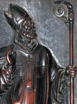 16Th Century Wooden BasRelief Statue of Saint Venerius of Milan Choir Cathedral of Milan Italy