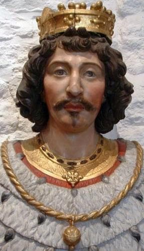 Detail of An 18Th Century Bust of Saint Vincent Madelgarus Artist Unknown Collégiale SaintVincent Soignies Belgium Photographed By Guy Debognies