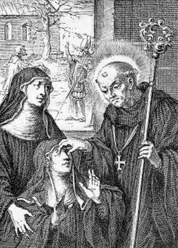 Illustration of Saint Wolstan Bishop From The Book Saints of The Order of Saint Benedict Designed By Father Amandus Liebhaber