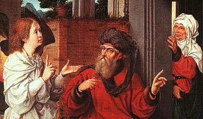 Detail From Abraham Sarah And The Angel By Jan Provost C1500 Musée Du Louvre Paris