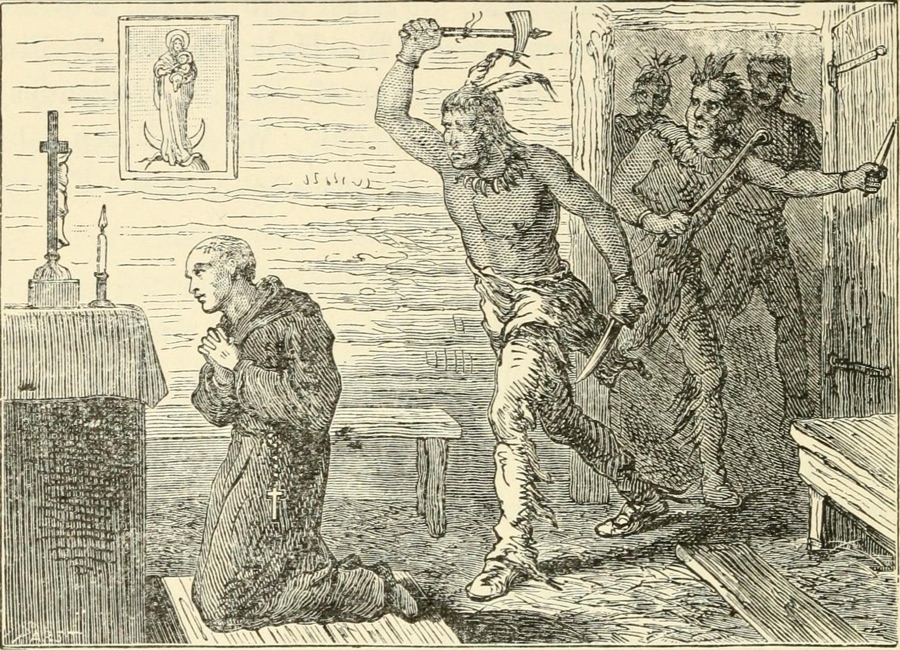 Death of Father Corpa (engraving, Sadlier's Excelsior Studies, 1907)