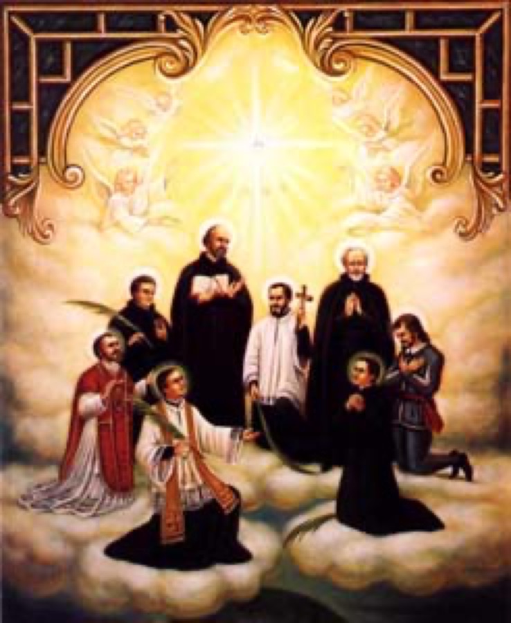 The North American Martyrs (devotional holy card, c.1930)